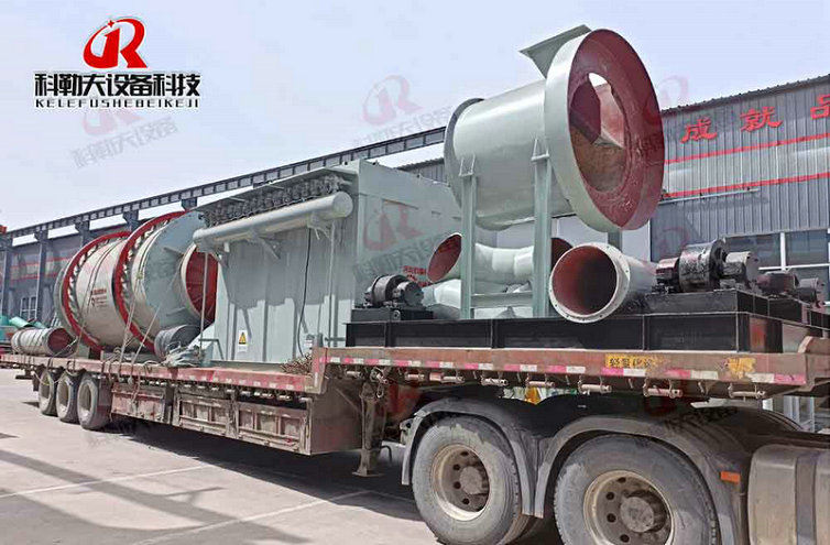 Kolev 40-ton new three cylinder sand drying production line equipment is officially delivered, equipped with three-return environmental protection sand dryer, high efficiency pulse dust collector